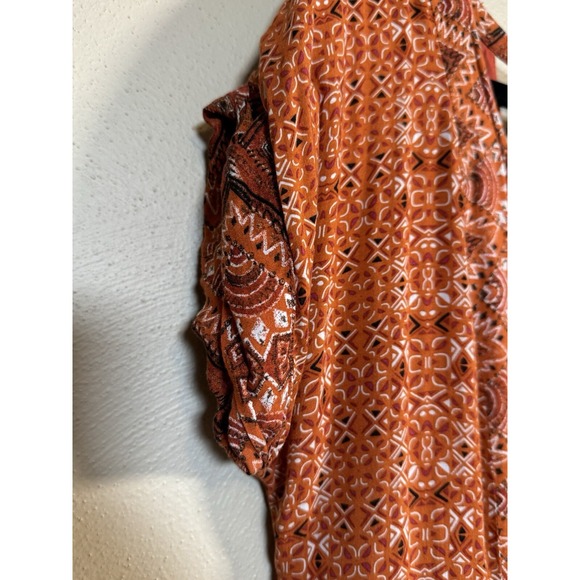 Free People Women's Sundown Babydoll Dress T Back Scoop Neck Lined Boho Orange L - Picture 4 of 15